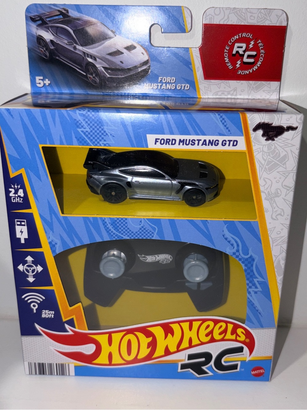Hot Wheels RC 1:64 Ford Mustang GTD Remote Control Car USB Rechargeable NIB